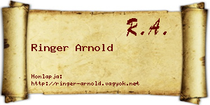 Ringer Arnold névjegykártya